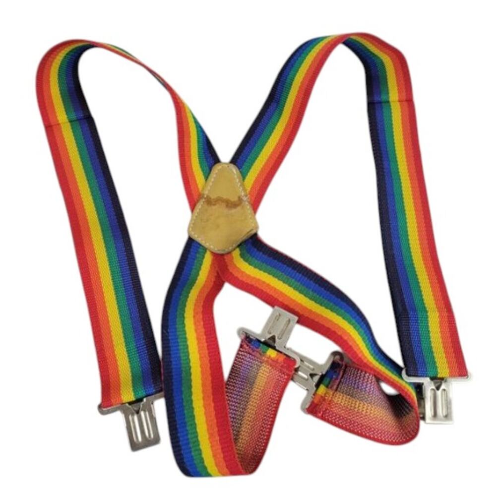 Rainbow Suspenders Wide Pant Clips